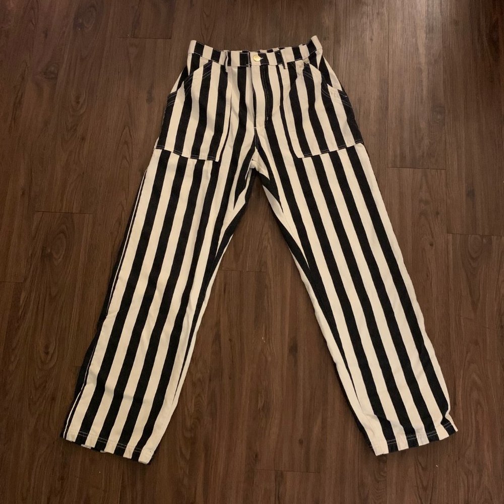 BBP Black Striped Work Pants - Medium Long